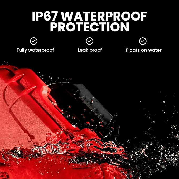 NANUK 903 Waterproof First Aid Box Empty with Lid Organizer & Dividers – Durable Medical First Aid Organizer Case, IP67-Rated, Dustproof, Impact-Resistant, Floats (9.1” x 6.8” x 3.8”) – Red