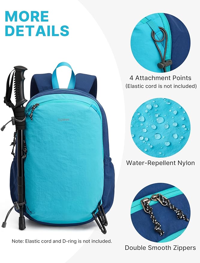 G4Free 15L Hiking Backpack Lightweight Small Travel Backpack Casual Daypack for Women Men Outdoor Campus, Blue