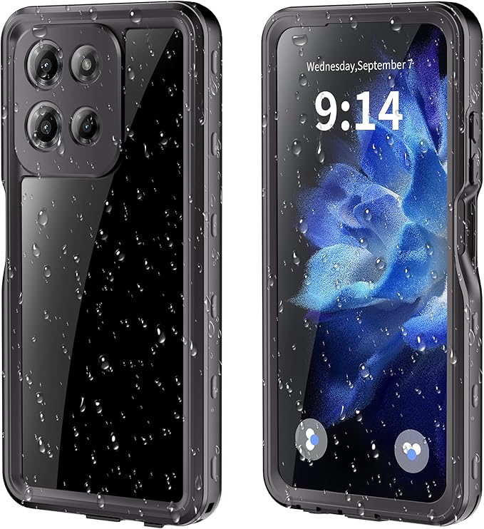 Lunivop Compatible with Motorola Moto G Play 5G 2026 Case 6.7'' Waterproof Dustproof IP68 Underwater Diving Clear Built-in Screen Protection Lanyard 【Military Grade Full Body】 for Moto G Play 5G