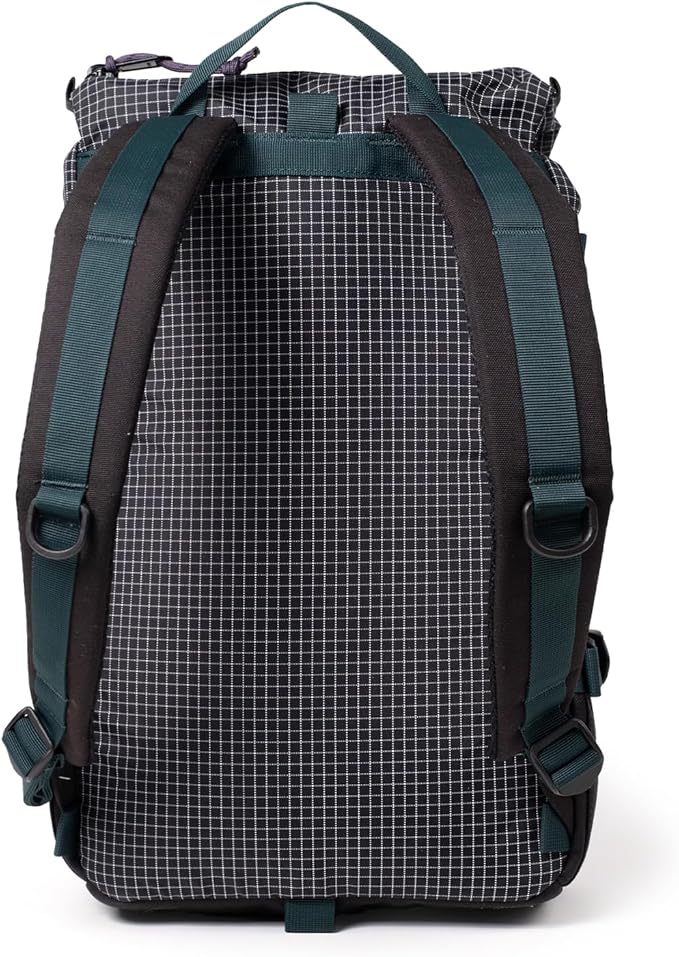 Topo Designs Rover Pack Classic - Daily Daypack for Commutes, Day Trips, Hikes, Iconic Denver Design, PFAS-Free, Fair Trade, BlueSign Backpack (Black/Grid)