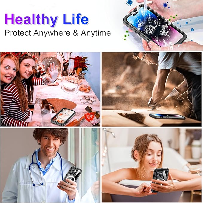 Red2Fire 2025 New Designed for iPhone 14 Pro Max Case Waterproof, [Compatible with MagSafe][Full Body Shockproof][IP68 Underwater][Dustproof][Dropproof] Phone Case 6.7"