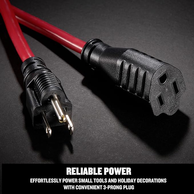 CRAFTSMAN 50 Ft. Indoor/Outdoor Extension Cord 16/3 SJTW, Waterproof Flexible Power Cable with 3-Prong Plug, 13A/1625W/125V, Heavy-Duty Contractor Cord, ETL Certified