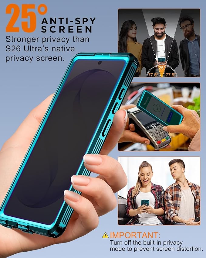 for Samsung Galaxy S26 Ultra Waterproof Case, [Fit for Magsafe] [IP68 Water Proof] [Built-in Screen Protector], Magnetic Heavy Duty Military Grade Rugged Phone Case for S26 Ultra 6.9", Privacy