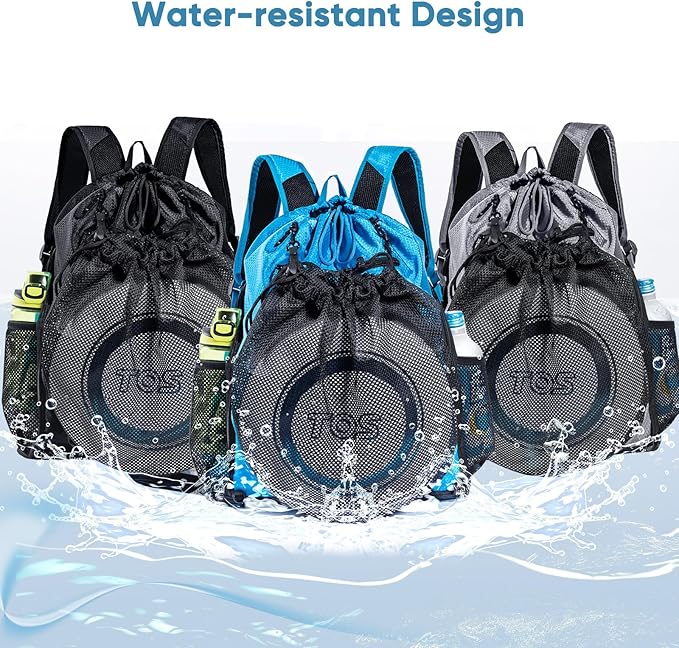 Large Beach Backpack Waterproof Sandproof - Customized Oversized Drawstring Pool Bag with Shoe Compartment for Toiletries, Towels, Gym, Travel
