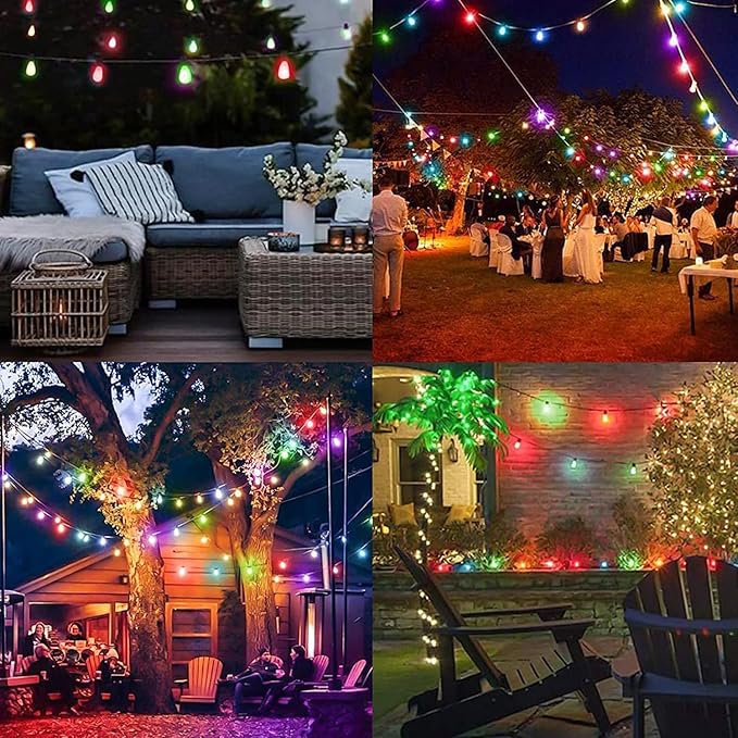 Jslinter Colored String LED Light Bulbs - 1 watt Plastic Outdoor Indoor S14 Bulbs for Christmas String Light Replacement - Shatterproof - E26 Base - 24Pack - Red/Green