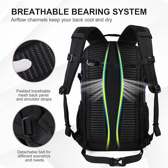 MOUNTAINTOP Hiking Backpack,25/30L Camping Backpack, Men Women Hiking Daypack Lightweight Travel Backpack for Climbing