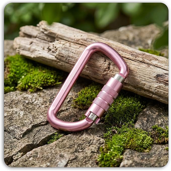 FresKaro 3inch 12kN-2698lbs Auto Locking Carabiner Clips, Solid D Shape, Heavy Duty 7075 Aluminum, Lightweight 1.09oz, Rust Proof, for Hammock, Hiking, Dog Leash, Keychain etc., Multi-Colors