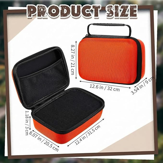 Relaxweex EVA Hard Case with Customizable Foam 12.6 x 8.3 x 3.5 Inch Protective EVA Carrying Case Shockproof Outdoor for Camera, Digital Products, Electronic Instruments with Knife, Orange