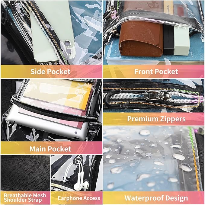 Hydration Backpack, Water Backpack with 2L Hydration Bladder, Rave Backpack Hydration Pack, Festival Essential for Raves, Hiking, Cycling, Climbing, Running, Outdoor, Camping and More