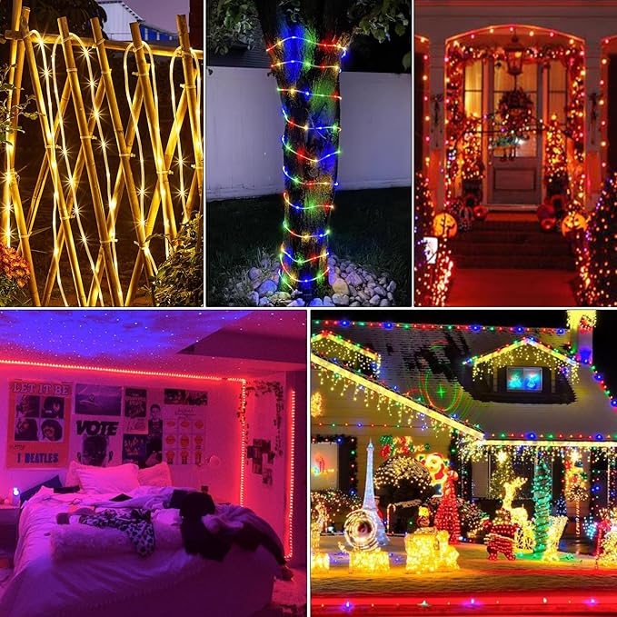 Nazuwke 200Ft Rope Lights Outdoor, 18 Colors Changing 610 LED String Lights Plug in with Remote, IP68 Waterproof Twinkle Fairy Light Rope Lighting Indoor for Bedroom Patio Christmas Halloween Decor