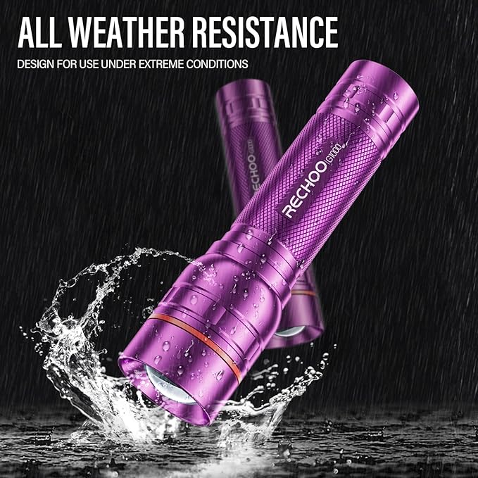 Rechargeable Flashlight 2 Pack, Bright Military Grade Torch Light High Lumens with Adjustable Focus & 3 Lighting Modes, Portable Waterproof Led Flashlight for Camping Home, Christmas Gift for Women