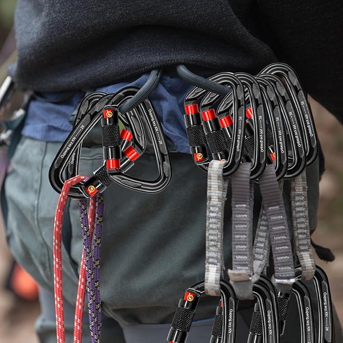 Oupeng sky Auto Locking Carabiner Clips - 28KN (6172lbs) Heavy Duty Caribeaners, Large Carabiner Clip for Keychains，Hammock，Camping, Gym, Hiking, Outdoor ，Dog Leash