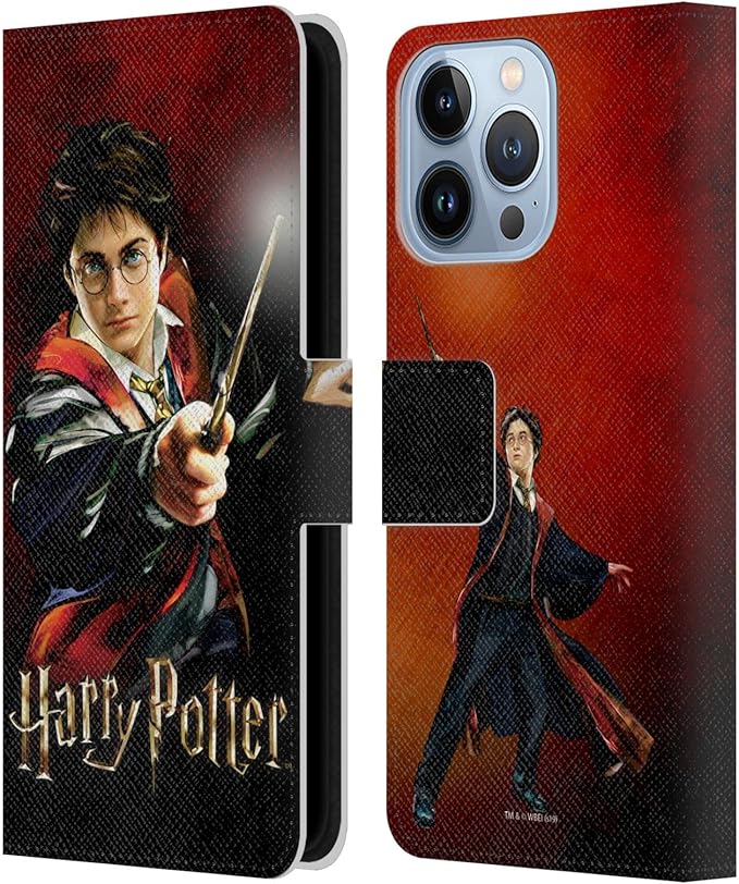 Head Case Designs Officially Licensed Harry Potter Harry Portrait Prisoner of Azkaban II Leather Wallet Case Compatible with Apple iPhone 13 Pro