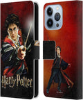 Head Case Designs Officially Licensed Harry Potter Harry Portrait Prisoner of Azkaban II Leather Wallet Case Compatible with Apple iPhone 13 Pro