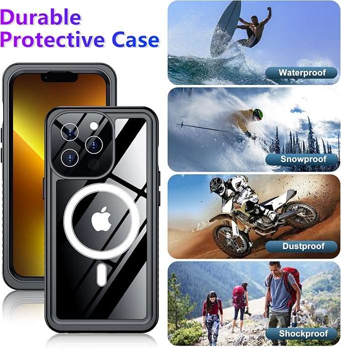 Red2Fire 2024 New Designed for iPhone 13 Pro Case Waterproof,[Compatible with MagSafe][Built-in Camera & Screen Protector][Full Body Shockproof][IP68 Waterproof][Dustproof] Phone Case 6.1"