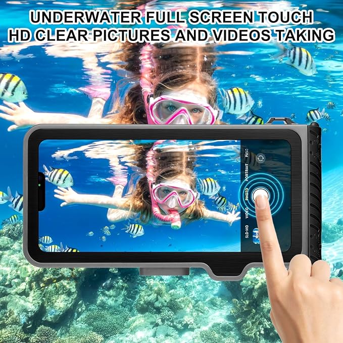 33ft Snorkeling Phone Case, Gen 4 IP68 Waterproof Housing for iPhone 16/15/14/13/12/11 Pro Max Samsung Galaxy S24/S23/S22, Touchscreen Full Protection