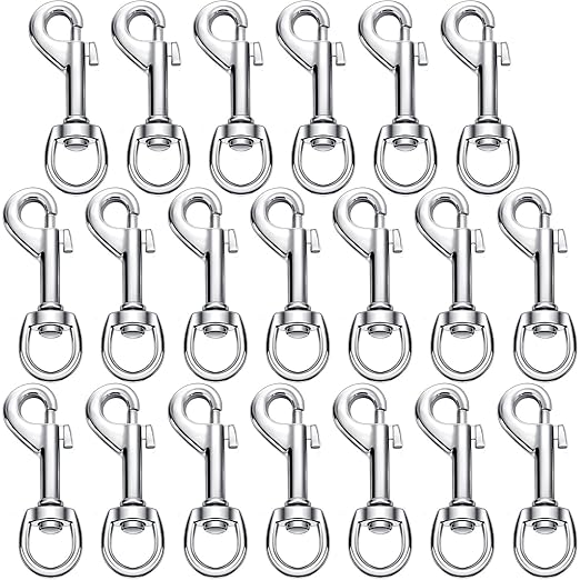 Therwen Heavy Duty 2.76 Inch Flag Hooks Clasp Single Ended Clip Hooks Multipurpose Bolt Snap for Keychain Camera Strap Linking Pet Leash (20)