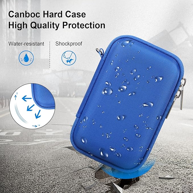 Canboc Carrying Case for KODAK PIXPRO WPZ2 Rugged Waterproof Digital Camera, Underwater Photography Camera Bag, Mesh Pocket fits USB Cable, Battery, Adapter, Blue (Case Only)