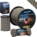 1000lb Paracord Rope, 4mm 12 Triple Strands Paracord, Heavy Duty Tactical Parachute Cord for Survival Gear, Camping, Hiking, and Ideal for Bracelets, Lanyards, Type III