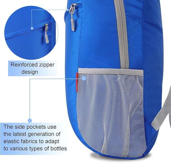 ZOMAKE Lightweight Packable Backpack,Foldable Backpacks Small Daypack for Hiking Water Resistant Day Bag for Travel(Dark Blue)
