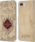 Head Case Designs Officially Licensed Harry Potter The Marauder's Map Prisoner of Azkaban II Leather Wallet Case Compatible with Apple iPhone 7 Plus/iPhone 8 Plus