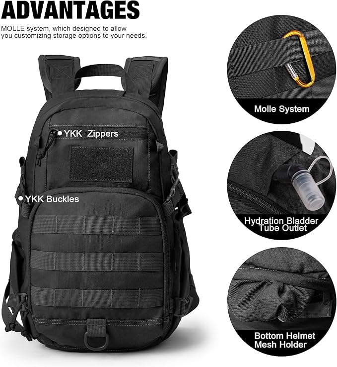 Mardingtop Small Tactical Backpack,Molle Hiking Backpack for Backpacking,Cycling and Biking,15L/25L Backpack
