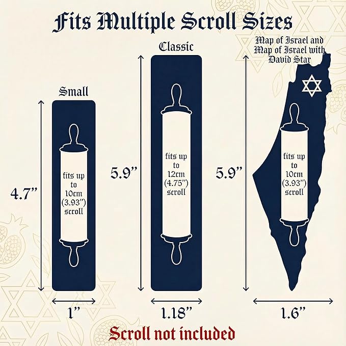 Genesis Mezuzah for Door – Modern Acrylic Mezuzah Case Without Kosher Scroll – Handmade in Canada Judaica Gift, Weatherproof, Jewish Artisan Design, Clear Case (Map, Golden White Clouds)