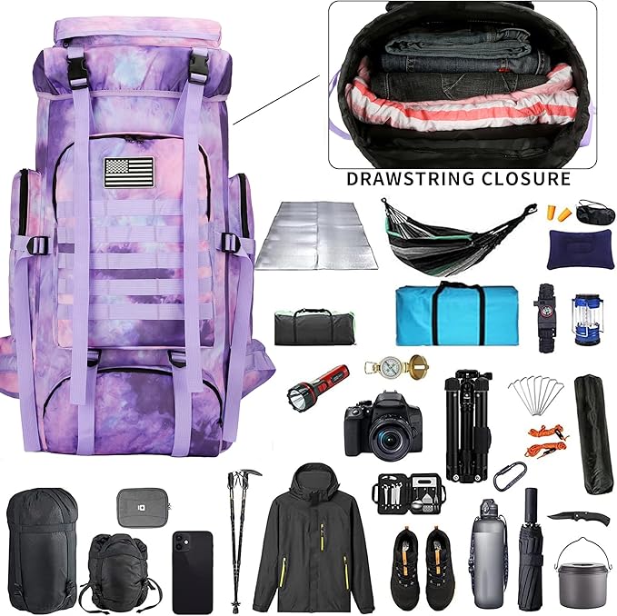 Hiking Backpack for Men 70L/100L Camping Backpack Military Rucksack Molle 3 Days Assault Pack for Climbing | Camping Backpack, 3 Days Assault Pack, for Climbing
