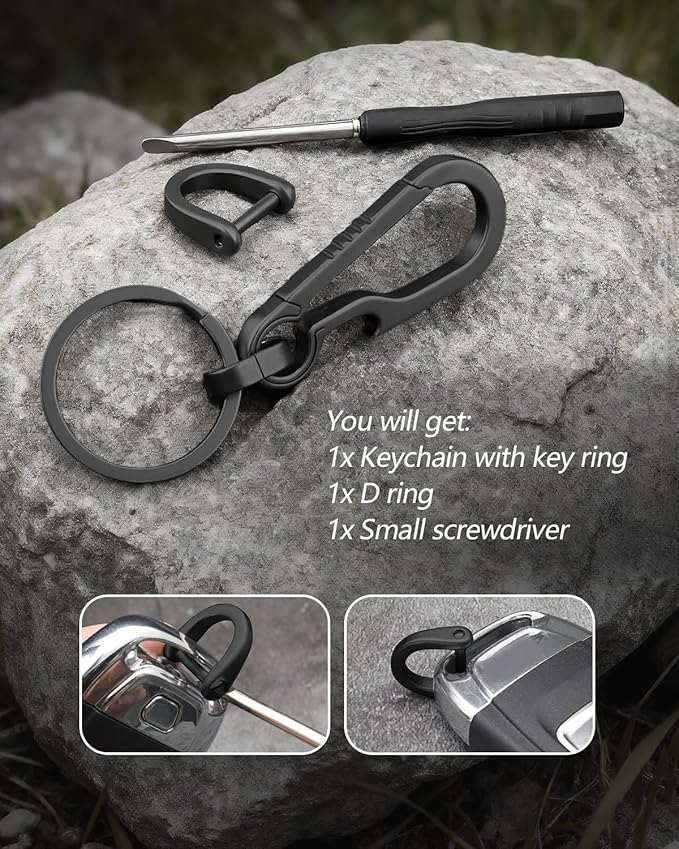 PJYTAC Key Chain Clip Titanium Carabiner Keychain Quick Release Carabiner for Keys Titanium Key Rings Heavy Duty