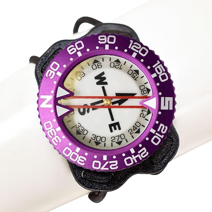 Scuba Choice Diving Compass (Wrist/Bungee Mount) – Easy-to-Read Underwater Navigation Tool for Scuba Diving, Durable Design with Rotating Bezel, Reliable Directional Aid for Deep Dive Adventures