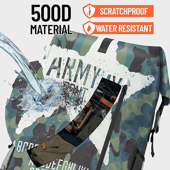 Waterproof Dry Bag Heavy Duty Marine Dry Bags for Kayaking Hiking Camouflage Green Backpack Roll-Top Closure Bag - Backpack Waterproof Phone Case 35L/55L/85L