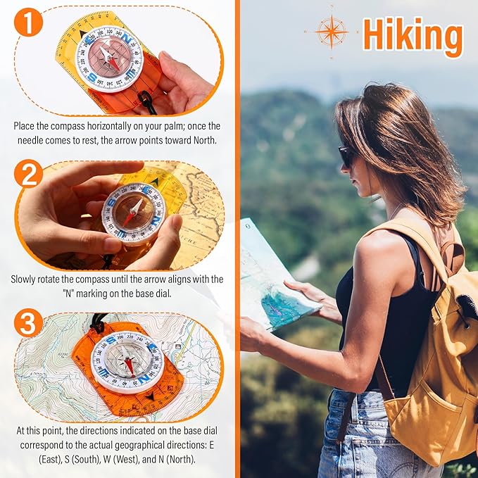 20 Pcs Acrylic Orienteering Compass Hiking Backpacking Survival Reliable Compass Advanced Scout Compasses Outdoor Gear for Map Reading Navigation Camping Survival Exploring