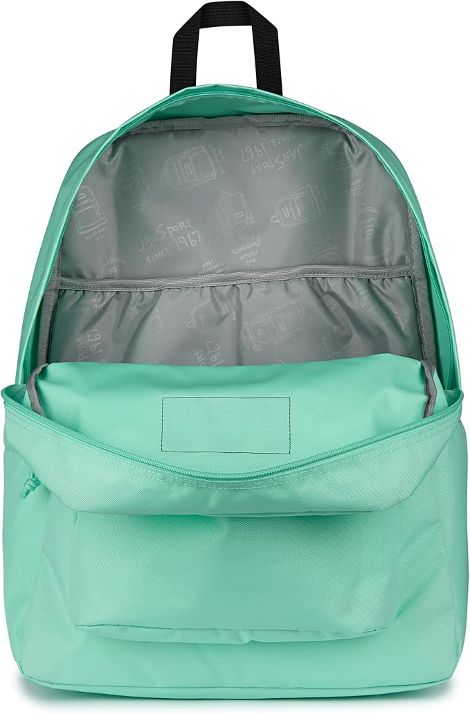 JanSport SuperBreak Plus Backpack with Padded 15-inch Laptop Sleeve and Integrated Bottle Pocket - Spacious and Durable Daypack for Work and Travel - Magic Mint
