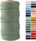 Avocado Green Macrame Cord 3mm x 109Yards,Colored Cotton Rope Craft Cord Colorful Cotton Cord Twine for Wall Hanging Plant Hangers Crafts Knitting Decorative Projects