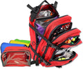 Lightning X Stocked EMS/EMT Trauma & Bleeding First Aid Responder Medical Backpack + Kit + Pouches - RED