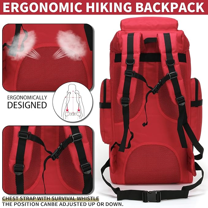 Hiking Backpack for Men 70L/100L Camping Backpack Military Rucksack Molle 3 Days Assault Pack for Climbing | Camping Backpack, 3 Days Assault Pack, for Climbing
