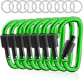 sprookber 3" Locking Carabiners | Keychain Carbineers D Ring Key Clip Spring Snap Hook for Multi-Usage | Set of 8
