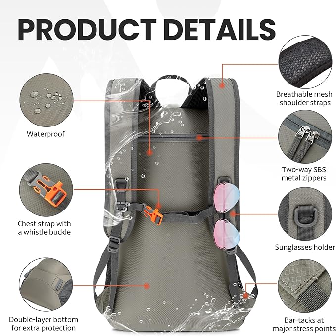 Venture Pal 40L Lightweight Packable Travel Hiking Backpack Daypack