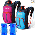Shinylin 2 Pcs Kids Hydration Backpack with 1.5L Water Bladder Lightweight Kids Hiking Backpack Water Rucksack for Boys Girls Climbing Running