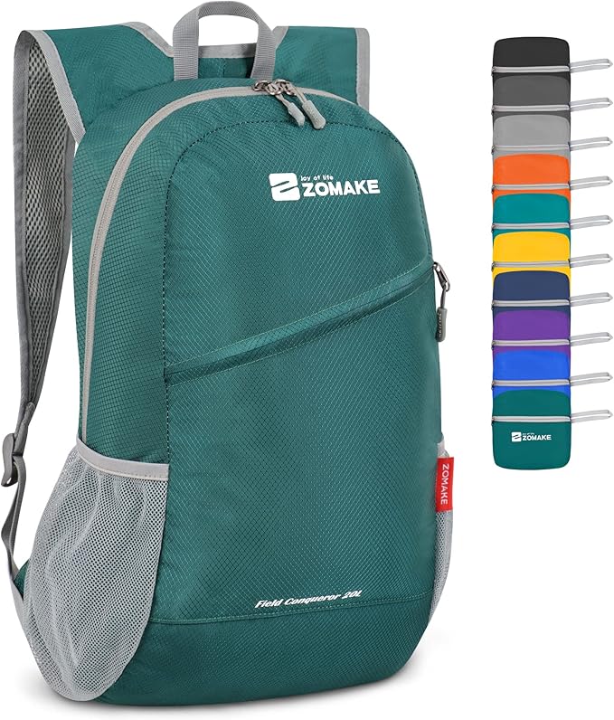 ZOMAKE Lightweight Packable Backpack, Foldable Backpacks Small Daypack for Hiking Water Resistant Day Bag for Travel(Olive Green)