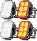 Zewdov Bike Lights for Night Riding, USB Rechargeable Bike Lights Front and Back, Waterproof IP65 Bicycle Light, 4+6 Modes Bike Headlight and Tail Light Set,1.5 Hrs Fast Charging, Easy to Install