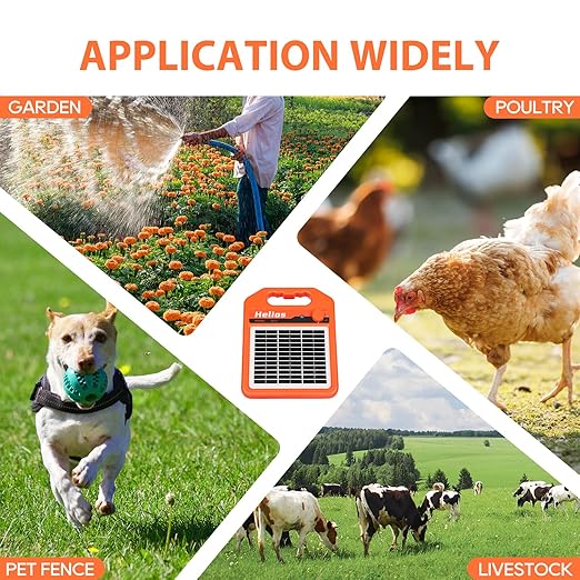 ANDMON MINI400 30 Miles Solar Electric Fence Charger, 0.4 Joule Solar Electric Fence for Livestock, Horses, Cattle Sheep, Solar Fence Charger with Day or Night Mode, Easy Installation