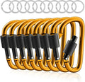 sprookber 3" Locking Carabiners | Keychain Carbineers D Ring Key Clip Spring Snap Hook for Multi-Usage | Set of 8