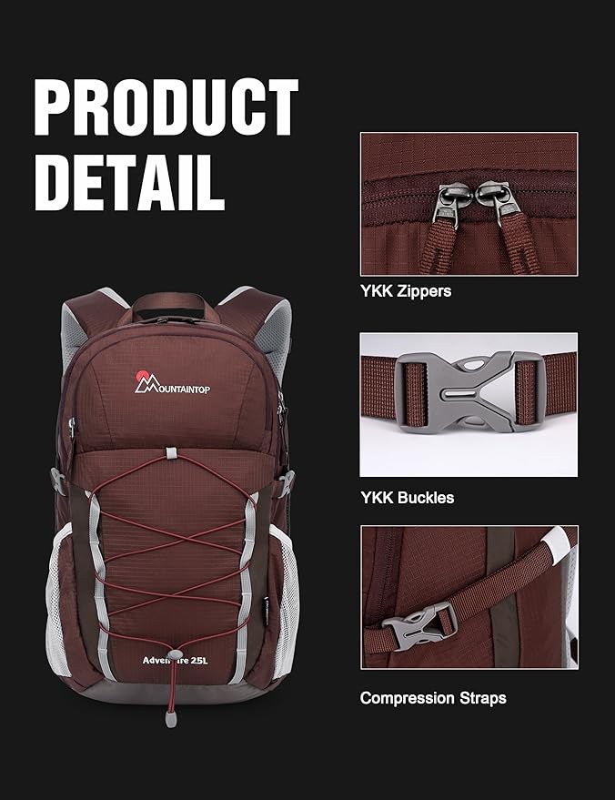 MOUNTAINTOP 25L Hiking Backpack,Lightweight Travel Backpack for Men Women Outdoor Backpacking, Camping