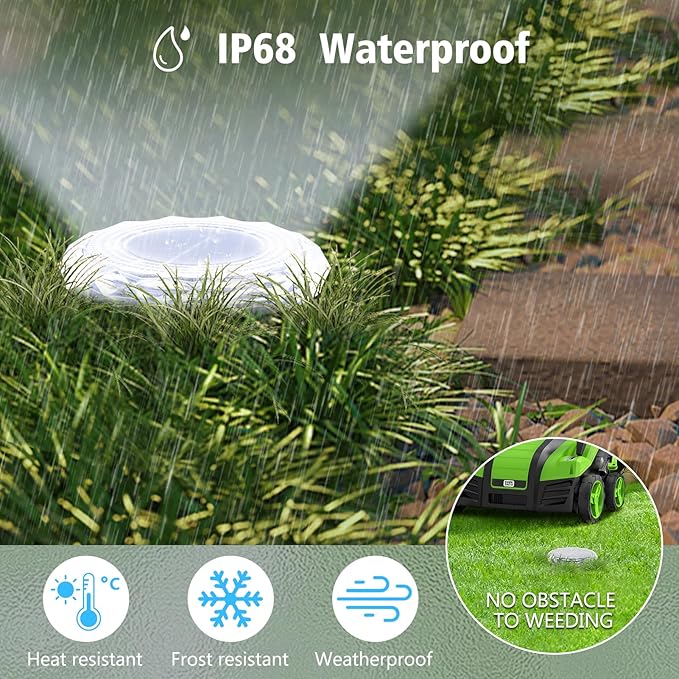 echosari Solar Ground Lights 12 Pack, Upgraded Solar Garden Lights Auto ON/Off Landscape Lighting Outdoor In-Ground Lights Waterproof Long Lasting for Pathway Walkway Patio (Cool White)