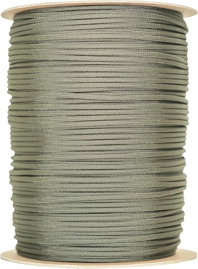 The Paracord Store | Type III 550 Paracord - 250 FT Spool, Khaki | Heavy Duty 7 Strand Tactical Paracord - USA Made Nylon Outdoor Parachute Cord for Camping, Fishing & More - Survival Cord