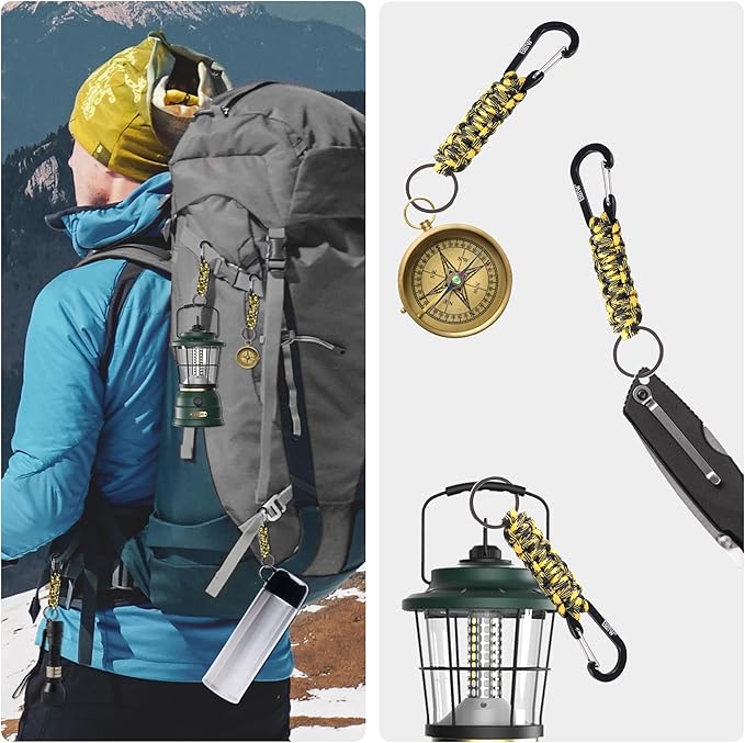 EOTW Paracord Keychain for Men Women Paracord Carabiner Backpack Keychain with Aluminum Clip for Camping Hiking Outdoor Gear