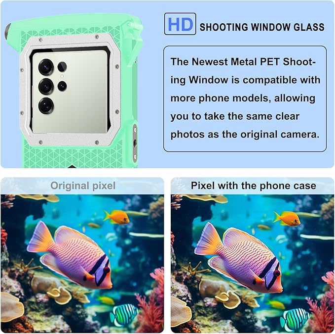 2026 Diving Snorkeling Phone Case for iPhone 17/16/15/14/13/12/11 Pro Max/XS/X Samsung Galaxy S26/S25/S24 Professional Scuba Dive Waterproof Underwater Photo Video Cover (5TH Gen, Teal-)