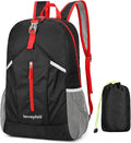 levayhill 25L Foldable Hiking Backpack Lightweight Packable Basic-Daypack Collapsible Bag Water-Resistant Travel Men Women Camping Cycling Outdoor (Black)
