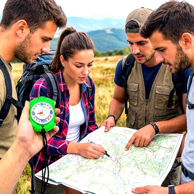 50 Pack Orienteering Compass Bulk Advanced Baseplate Compass Hiking Survival Camping and Navigation Tool Survival Gifts for Hiking Camping Backpacking Map Reading
